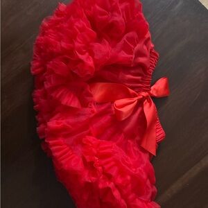 Red Ruffled Skirt with Bow